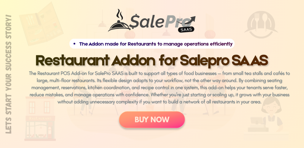 Restaurant POS add-on for SalePro SaaS